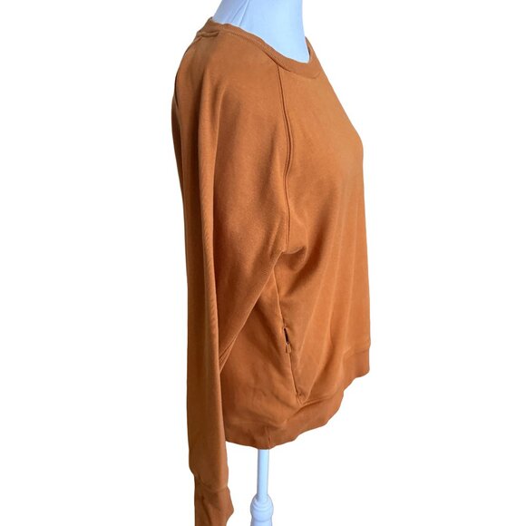 ATHLETA Women's Medium Triumph Crewneck Burnt Orange Sweatshirt - Picture 4 of 4